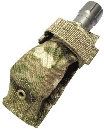 Hook and Loop Strap Secure Light Pouch Tactical MOLLE Flashlight Pouch Belt Gear Baton Holder