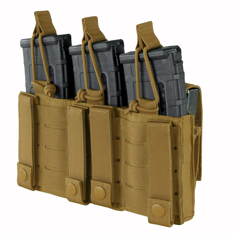 hot sale CAMO Nylon tactical magazine pouch triple kangaroo mag pouch