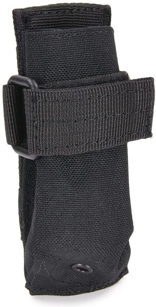 Hook and Loop Strap Secure Light Pouch Tactical MOLLE Flashlight Pouch Belt Gear Baton Holder