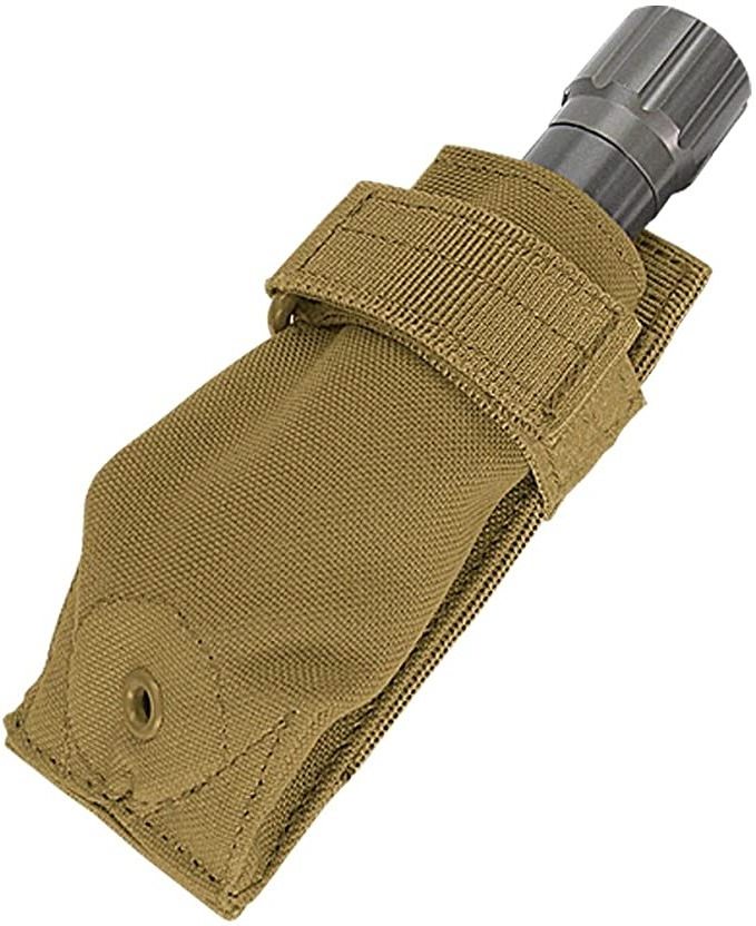 Hook and Loop Strap Secure Light Pouch Tactical MOLLE Flashlight Pouch Belt Gear Baton Holder