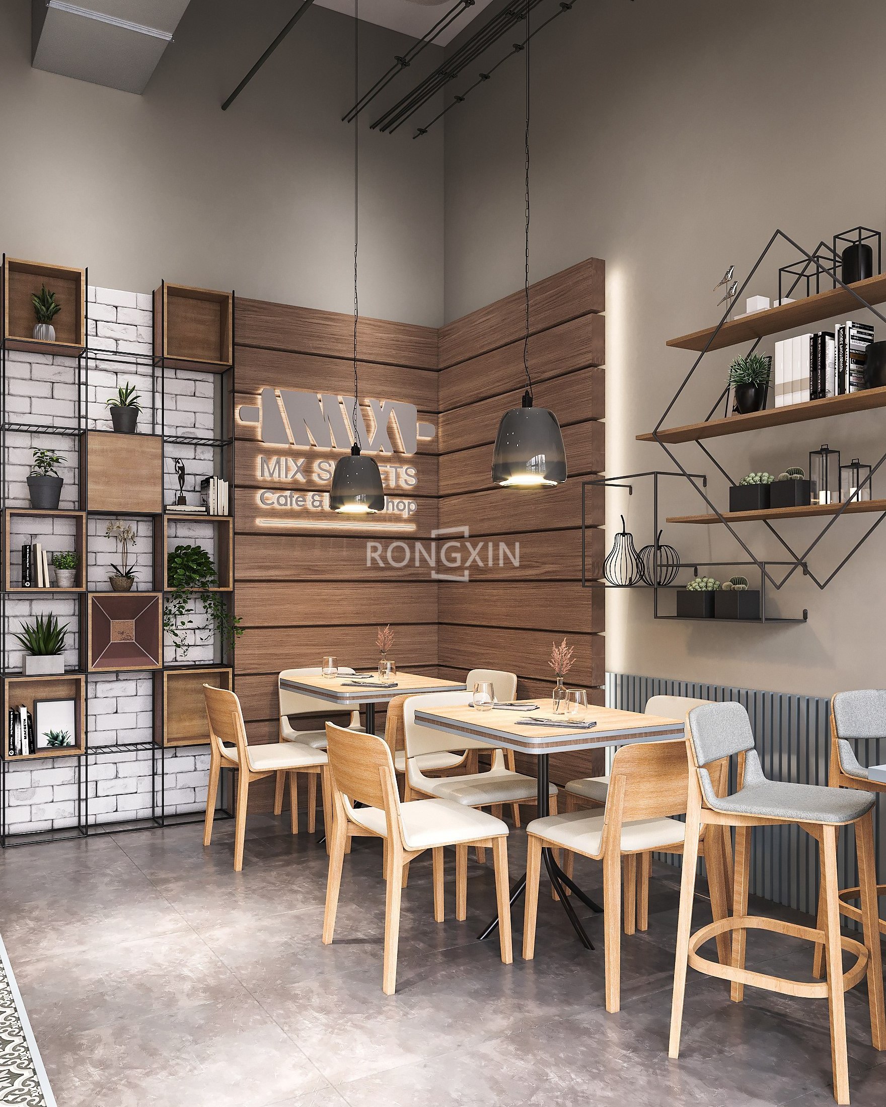 High End Coffee Bar Design Cafe Shop Kiosk Counter Furniture Bakery Cookie Food Store Table Decoration