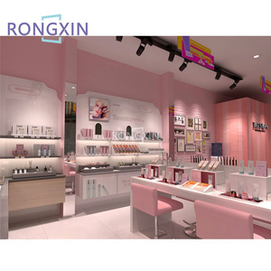 Pink Beauty Salons Store Cosmetic Shop Decor Design Beauty Showcase Beauty Shop Interior Decoration For Nail Shop