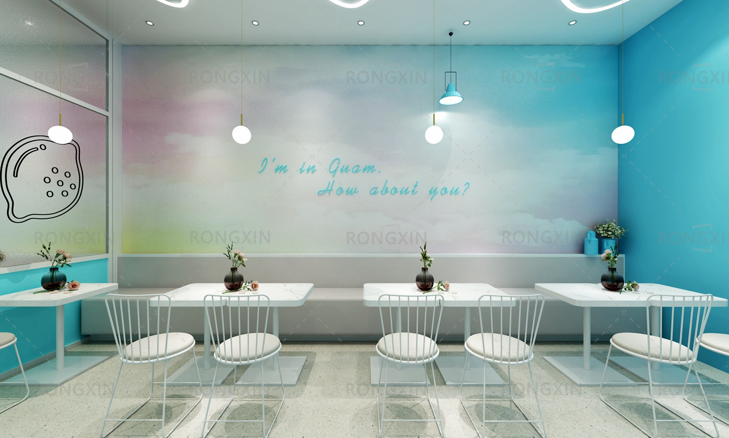 Modern Ice Cream Furniture Bubble Tea Fruit Juice Shop Interior Design Coffee Shop Milk Tea Shop Display Counter Design