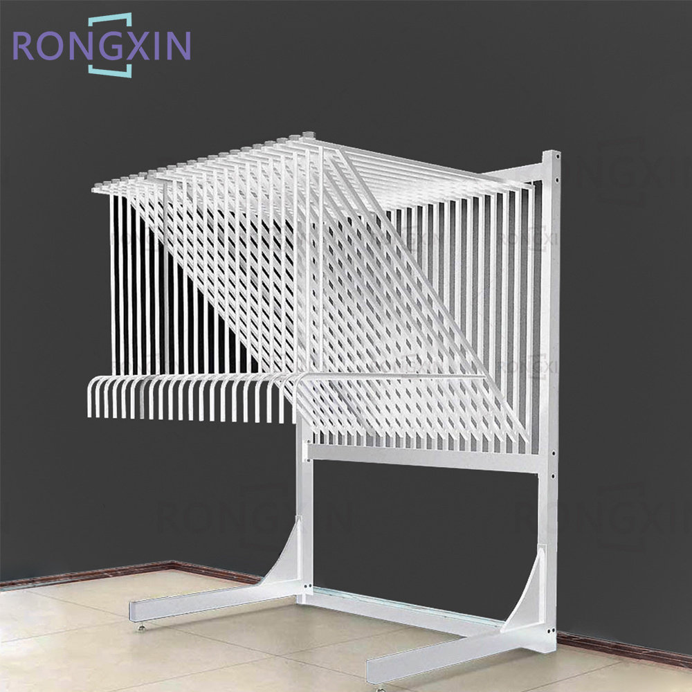 Retail Store Fixture Metal Carpet Display Stand Hanging Fabric Carpet Display Sliding Racks Metal Carpet Tile Display Racks