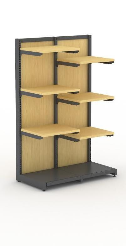 IN STOCK Wooden Pegboard Grocery Shelf Double-sided Gondola Shelving For Supermarket