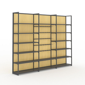 IN STOCK Supermarket Shelves Steel Wood Shelves Retail Display Gondola Shelving rack For Shop