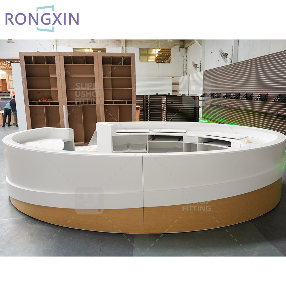 Manufacturer Office Furniture Modern Half Round Reception Desk Curved Circular Reception Desk for Retail Store