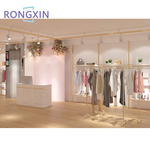 Retail Store Interior Design Boutique Clothing Store Display Stand Decoration Metal Rack For Clothes Shop