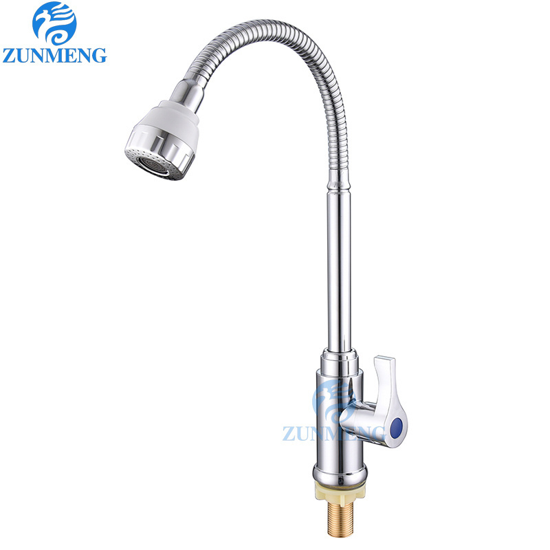 360 Degree Rotation Flexible Hose Kitchen Faucet Sanitary Single Handle Sink Tap Manufacturer