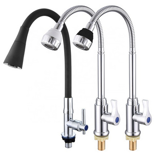 360 Degree Rotation Flexible Hose Kitchen Faucet Sanitary Single Handle Sink Tap Manufacturer