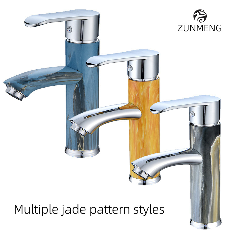 Basin Faucet with Mixer Wholesale  ABS Plastic Jade pattern cold and hot water bathroom faucet plastic faucet tap