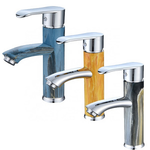 Basin Faucet with Mixer Wholesale  ABS Plastic Jade pattern cold and hot water bathroom faucet plastic faucet tap