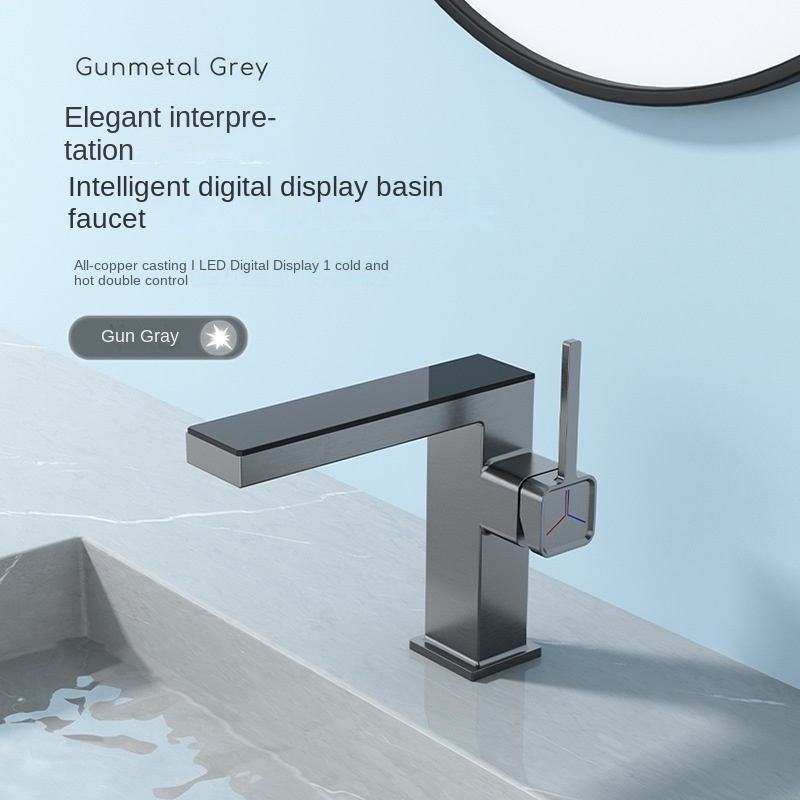 LED Light Basin Faucet Bathroom Intelligent Digital Display Water Tap Brass Wash Basin Bathroom Faucets Cold Hot Mixer Faucet