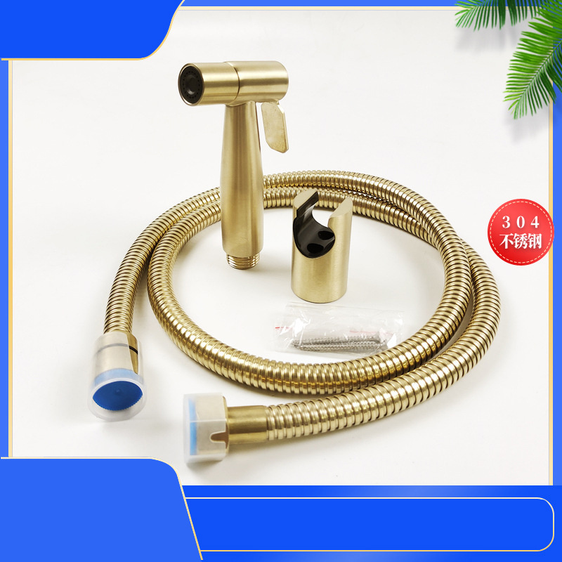 stainless steel gold  Bathroom Spray Gun Shataf WC Hand Held Muslim Shower Shattaf Bidet Sprayer for Toilet