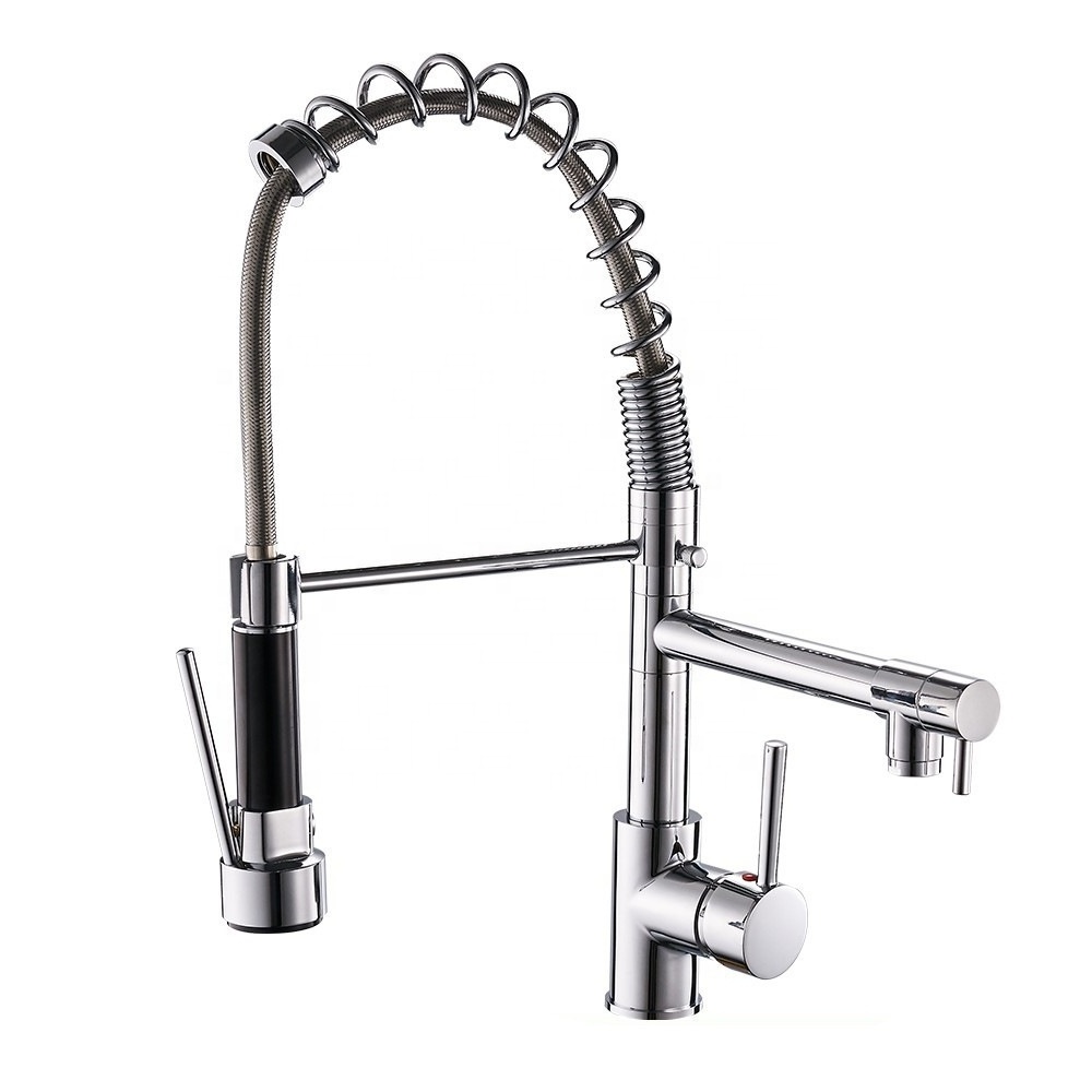 Sturdy Spring Single Handle Pull Down Kitchen Sink Faucets with Sprayer Pull Out Kitchen Faucet