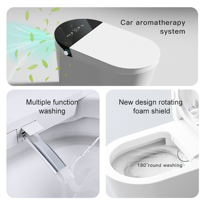 Auto sensor flush open electric bathroom one piece intelligent toilet ...
