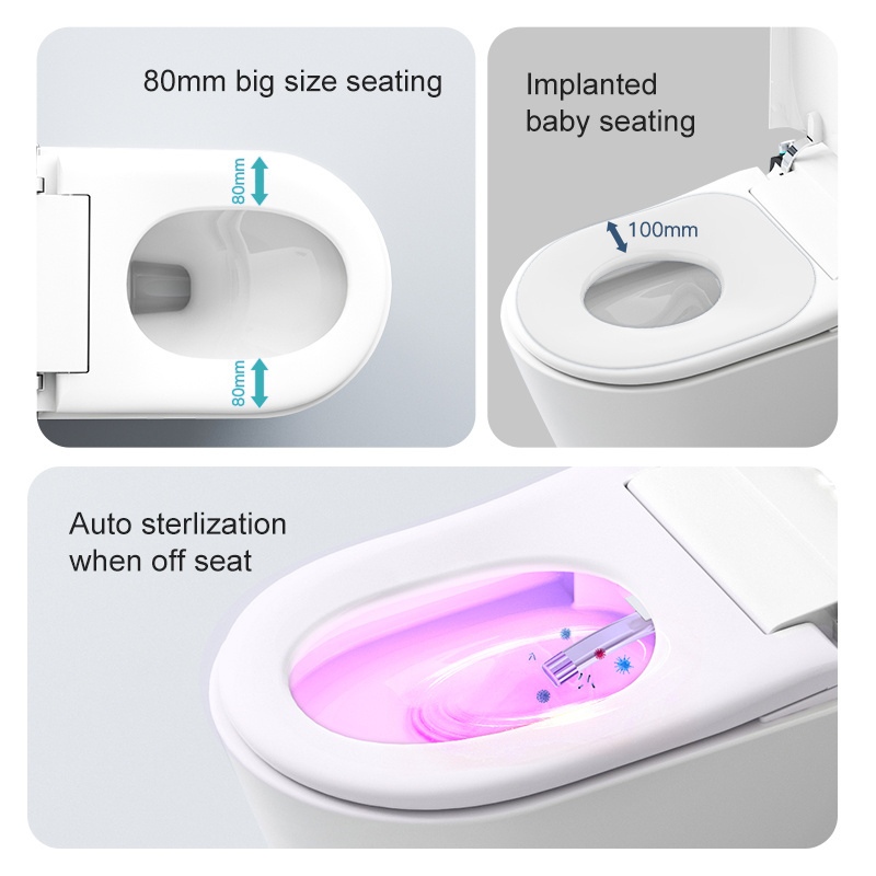 Auto sensor flush open electric bathroom one piece intelligent toilet bowl automatic smart toilet