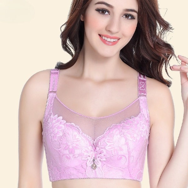 Female Gatherd Lace Plus Size Ladies Bra Push up Bra Women's Bra for Women Full Coverage Underwire 36 38 40 42 44 46 Size Woven