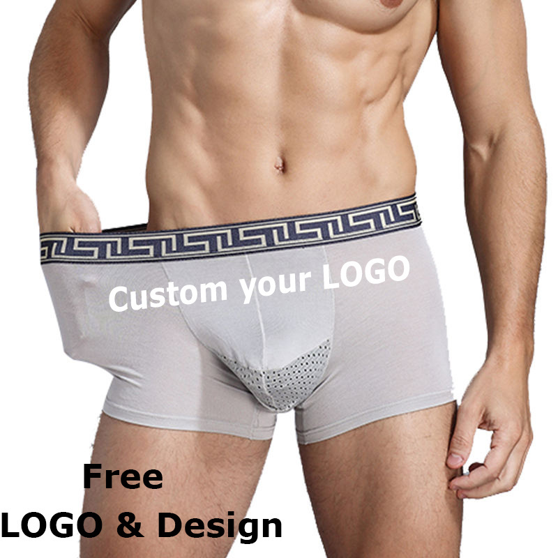 OEM ODM LOGO Custom Boxer Briefs Plus Size Breathable Soft Modal Underwear Boxer Men's Briefs Boxers Mens Underwear Adults