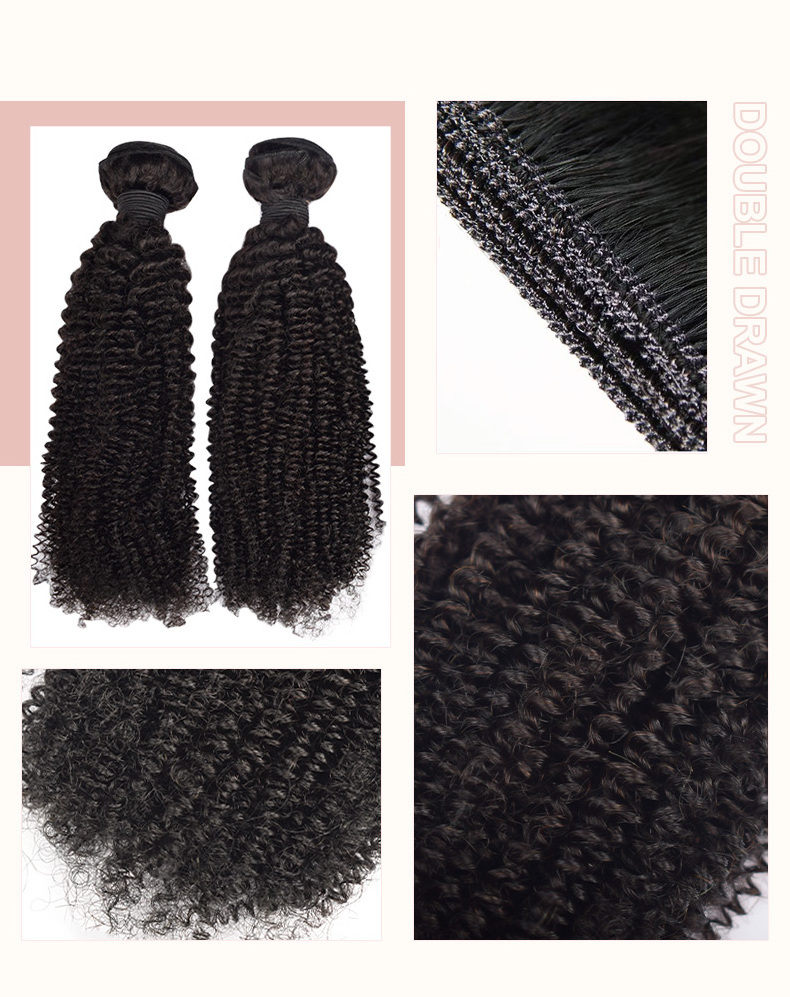 RXHAIR High Quality Cheap Afro Kinky Curly Virgin Hair Vendors Human Hair Bundles With Closure In Wholesale Price