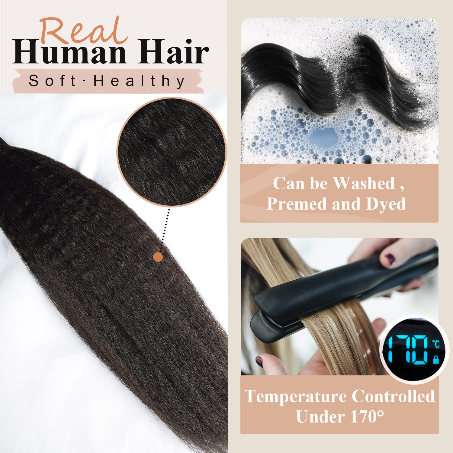 RXHAIR High Quality 1# Color Clip Ins Kinky Straight Seamless Pu Clip In Raw Hair Extension For Black Women