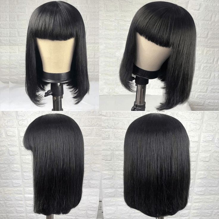 RXHAIR Hot Selling Cheap Human Virgin Hair Wigs Raw Vietnamese Hair Bob Straight Wig With Not Lace Bang For Black Women