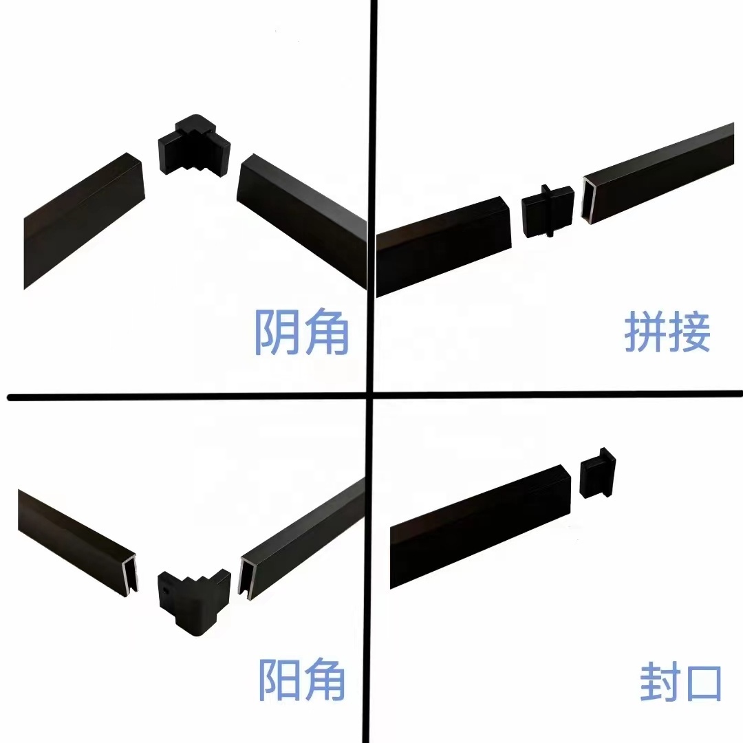 Profile black edging bendable u shape gold round flexible edge trimming strip t floor corners aluminum ceramic tile trim