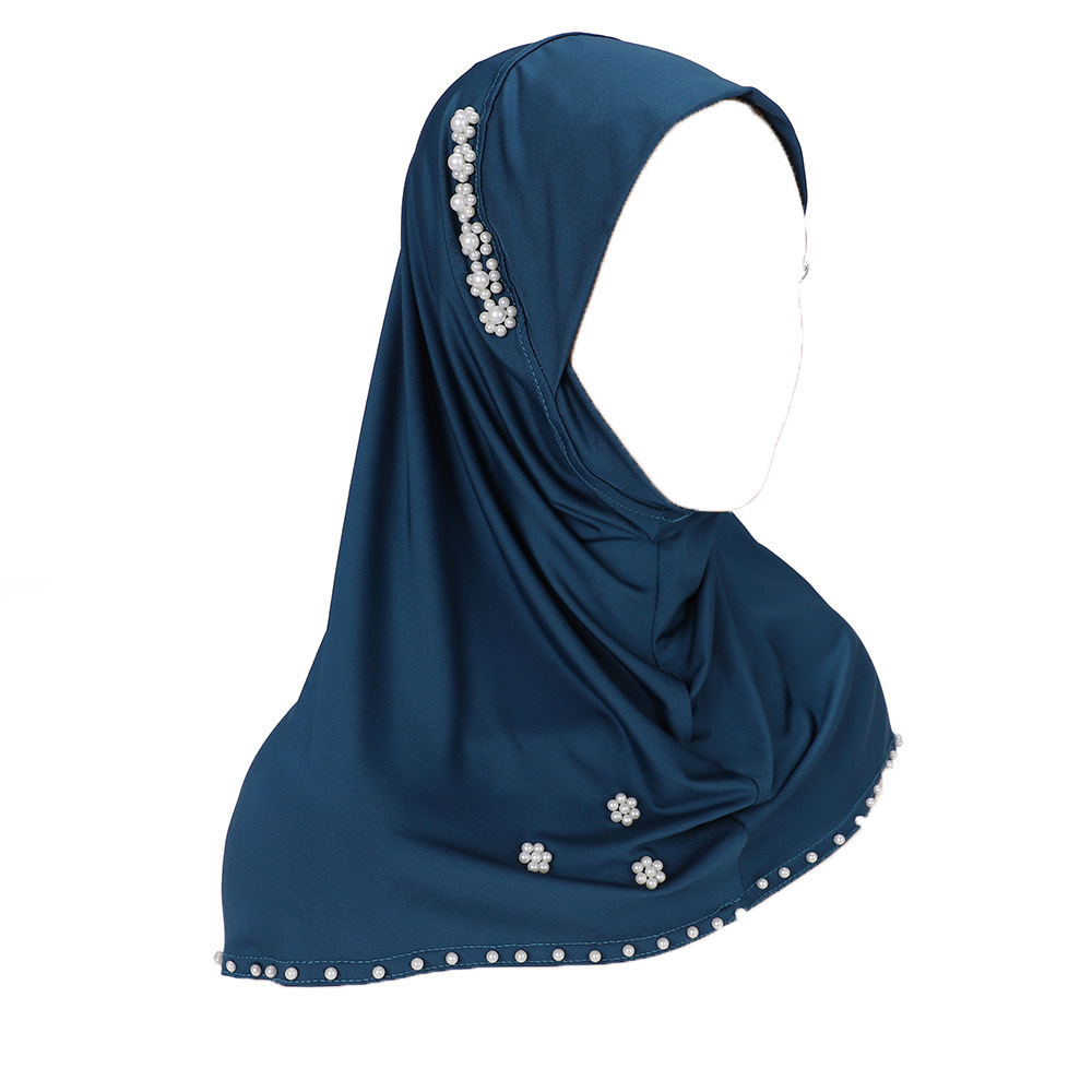 Hot Sale Wholesale Fashion Plain Color Pearls Design Instant Hijab Malaysia Lady Niqab Under Scarf Hijab Inner Cap