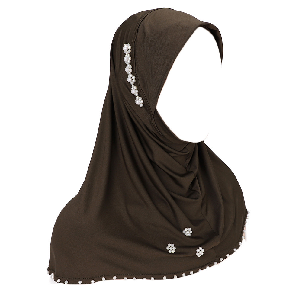 Hot Sale Wholesale Fashion Plain Color Pearls Design Instant Hijab Malaysia Lady Niqab Under Scarf Hijab Inner Cap