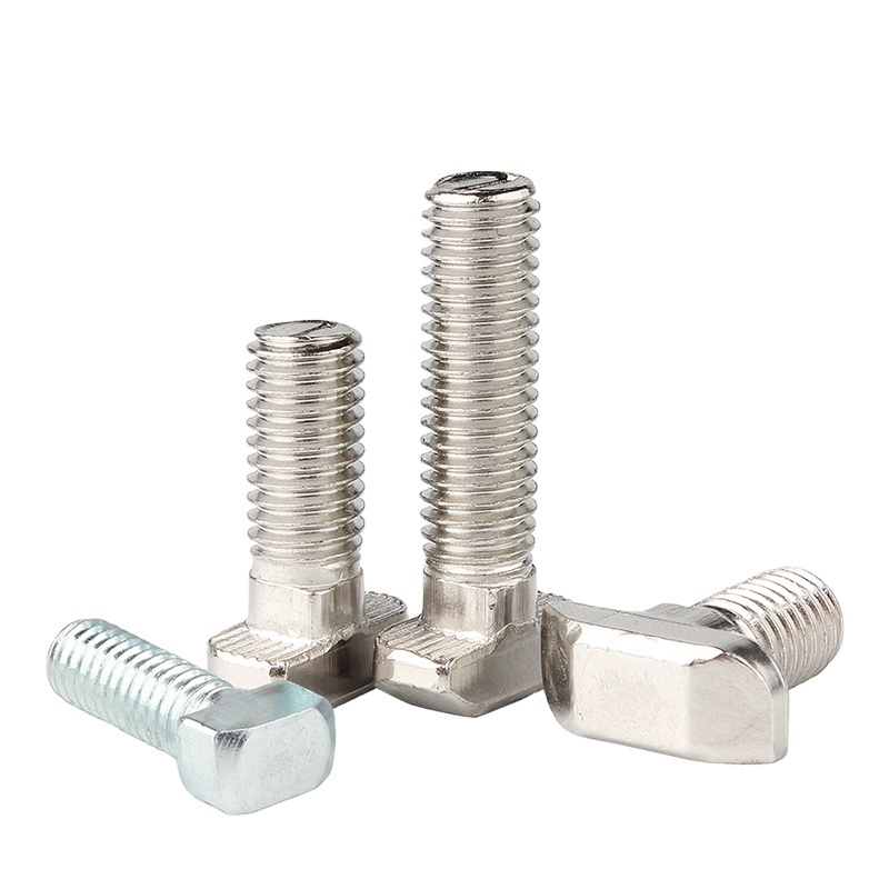 China Custom Made M5 M6 M8 stud 5000 stainless steel half threaded rod nickel plated t bolts and screws