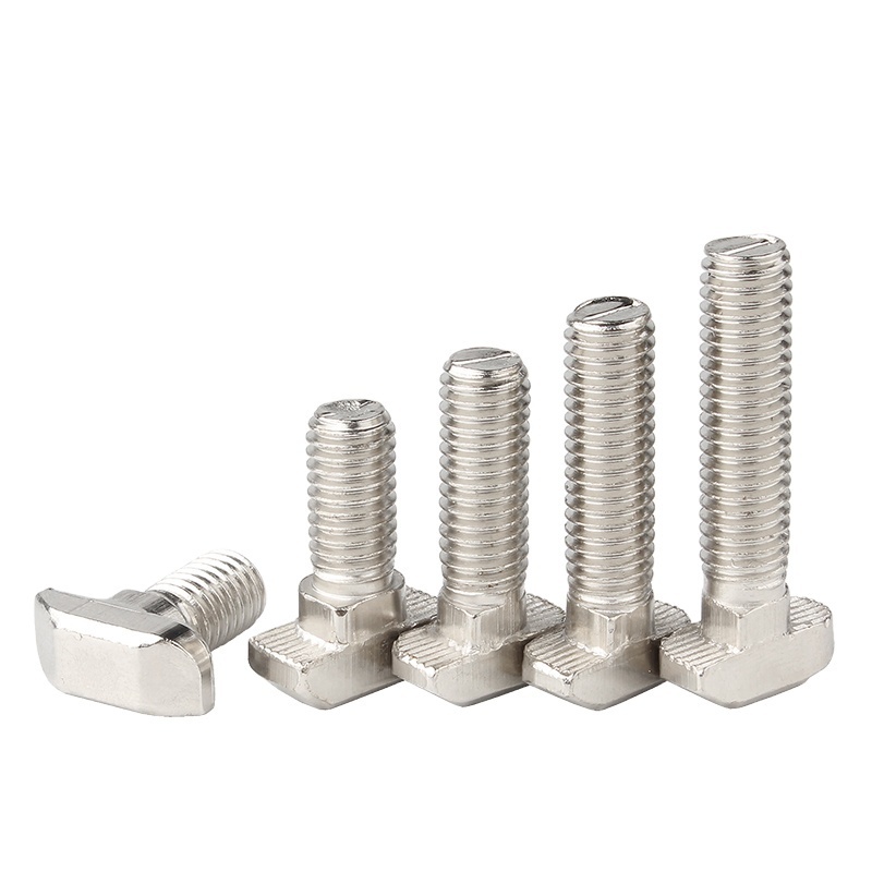 China Custom Made M5 M6 M8 stud 5000 stainless steel half threaded rod nickel plated t bolts and screws