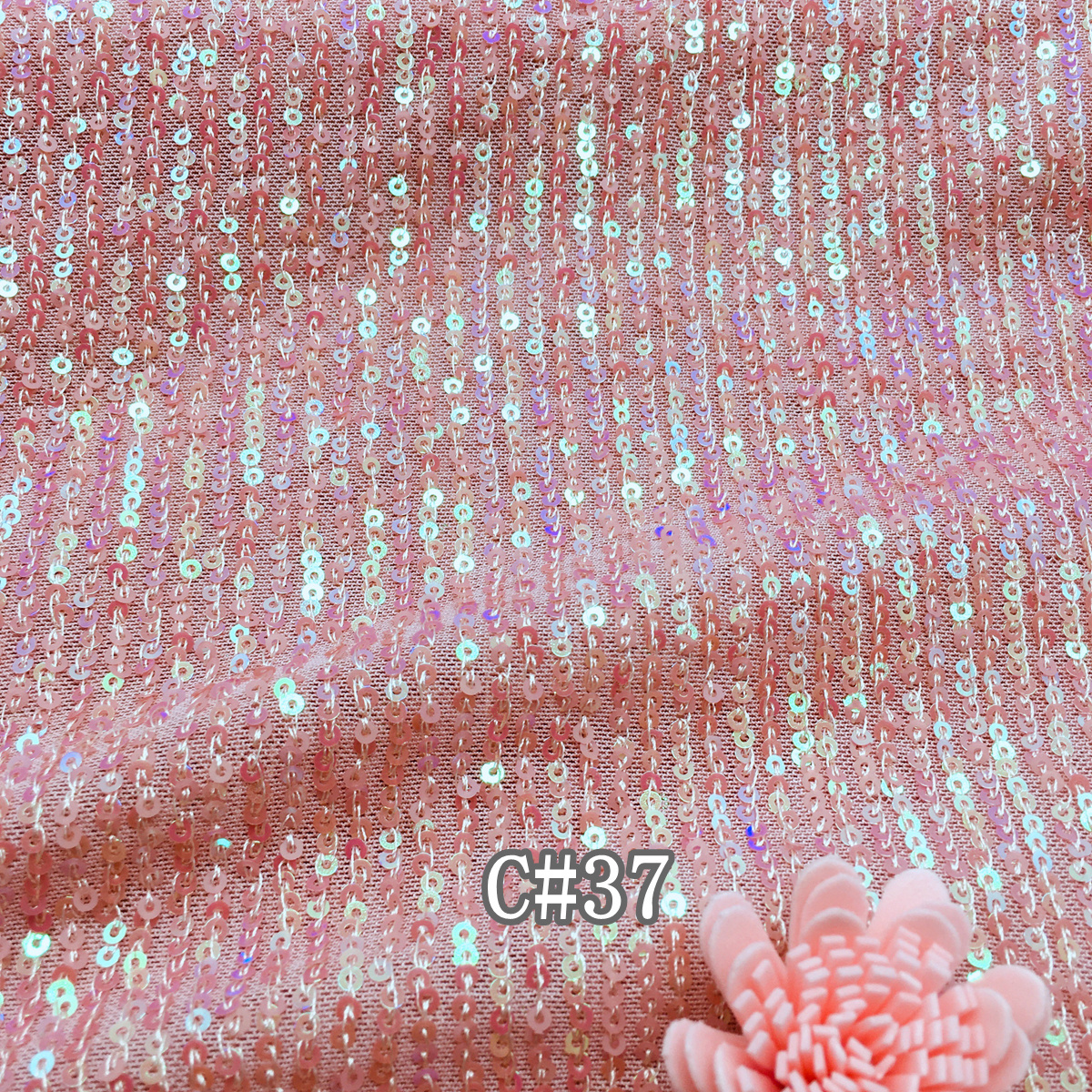 RXF0748 3mm sequins fabric mesh wedding dress tablecloth embroidery fabric