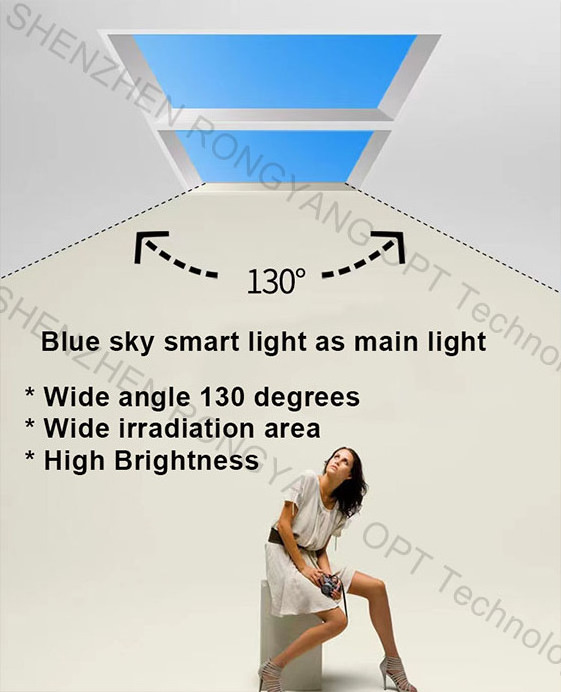 Smart Recessed Artificial Skylight LED  Blue Sky Ceiling Sunlight Simulated Virtual RGB Panel Light 60x60