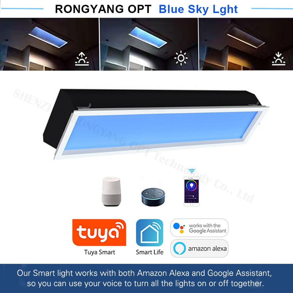 Smart Recessed Artificial Skylight LED  Blue Sky Ceiling Sunlight Simulated Virtual RGB Panel Light 60x60