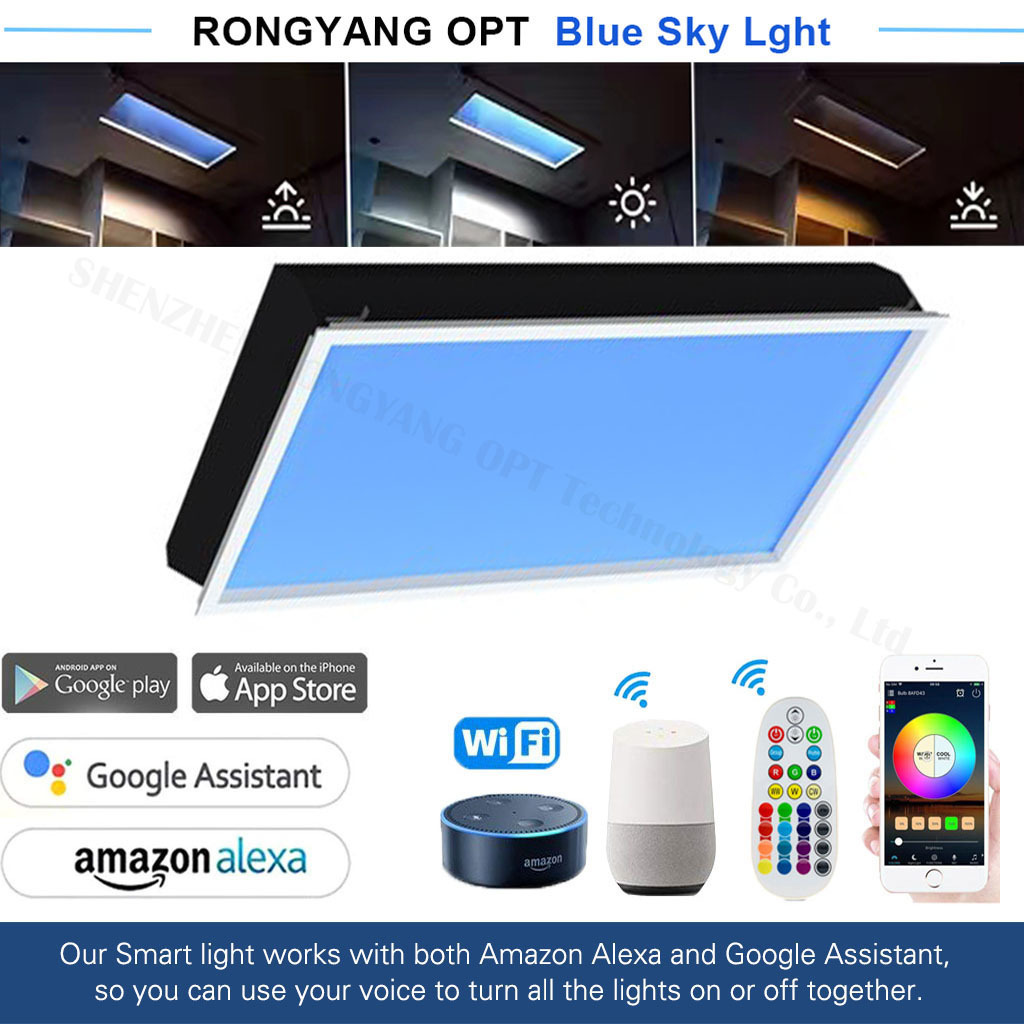 Tuya Artificial  LED Skylights Smart 100W Home Commercial Bedroom Virtual Blue Sky Ceiling Light