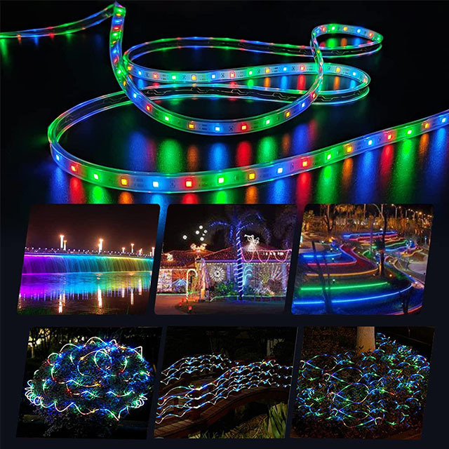 Smart 5M LED Rgb Solar Strip Light Home Garden Copper Wire Fairy Outdoor Solar Christmas Party Solar String Light