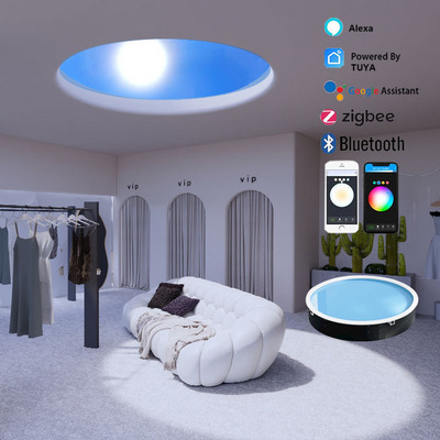 Tuya Indoor Artificial Sunlight LED Sun Skylight Virtual Dimmable Circadian Faux Blue Sky Fake Ceiling Panel Light BestSuppliers