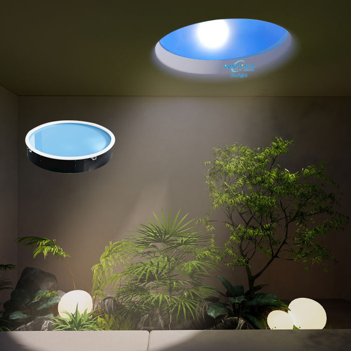 Circular Fake Ceiling Artificial Sun Round Skylights Sunlight RYOPT Indoor Tuya LED Blue Sky Ceiling Panel Light