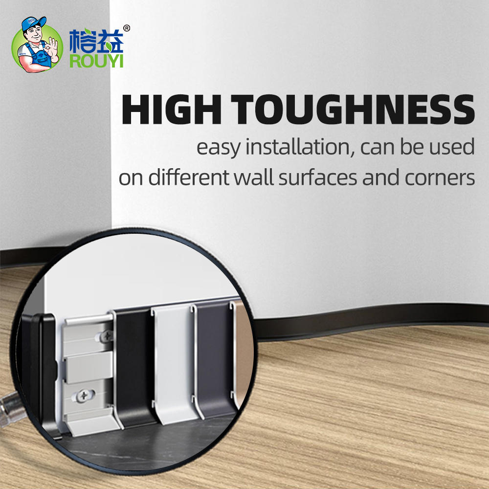 Kitchen Black Metal  Kitchen Aluminum Alloy Drywall Baseboard Skirting Board Plastic Kitchen Corners Skirting