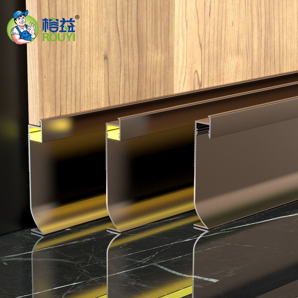 Baseboard Wall Flooring LED Skirting Board Aluminum Led Lighting Skirting Aluminium baseboard  With Led Light