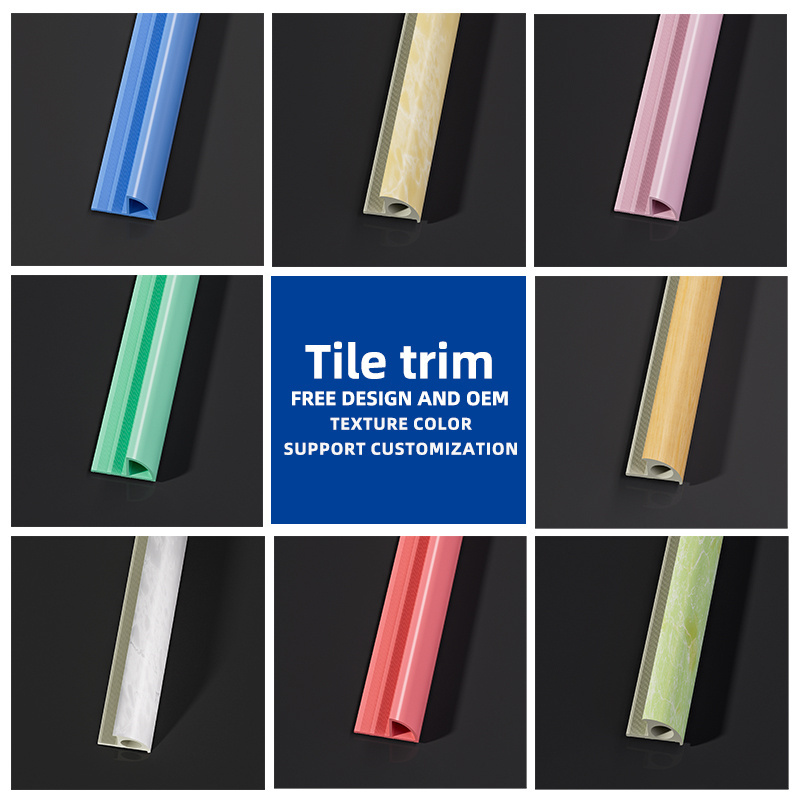 Foshan Free Sample Customized hot sale 10mm pvc tile angle ceramic  PVC Ceramic Tile  8mm tile trim