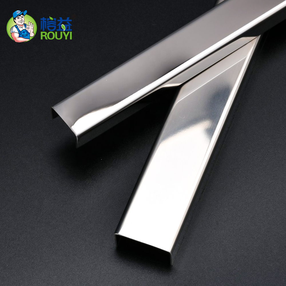 Decorative Inside Wall Floor Corner Strip Edging Ceramic Flexible Stainless Steel Metal Round Edge Metal Tile Trim