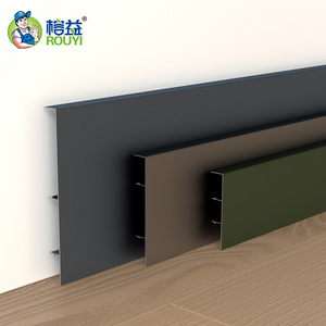 Kitchen Black Metal  Kitchen Aluminum Alloy Drywall Baseboard Skirting Board Plastic Kitchen Corners Skirting