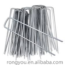 High quality grass turf U pins ground spikes metal galvanized U shaped nail pin/Durable garden pins securing metal U pegs