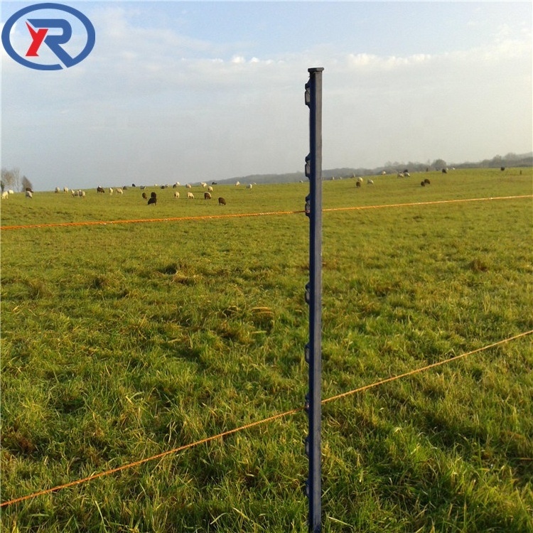 104cm double feet farm temporary plastic electric fencing posts/Durable solid black plastic fence post steel with spikes