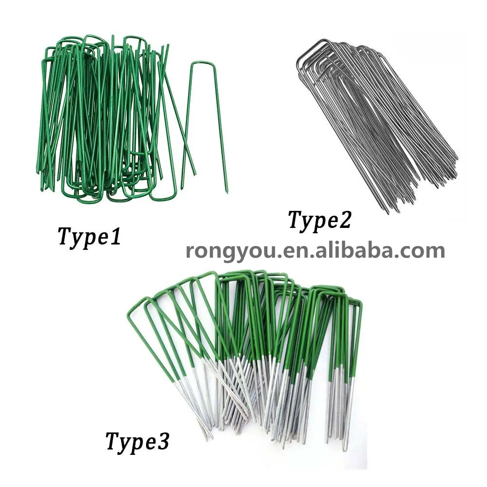 High quality grass turf U pins ground spikes metal galvanized U shaped nail pin/Durable garden pins securing metal U pegs