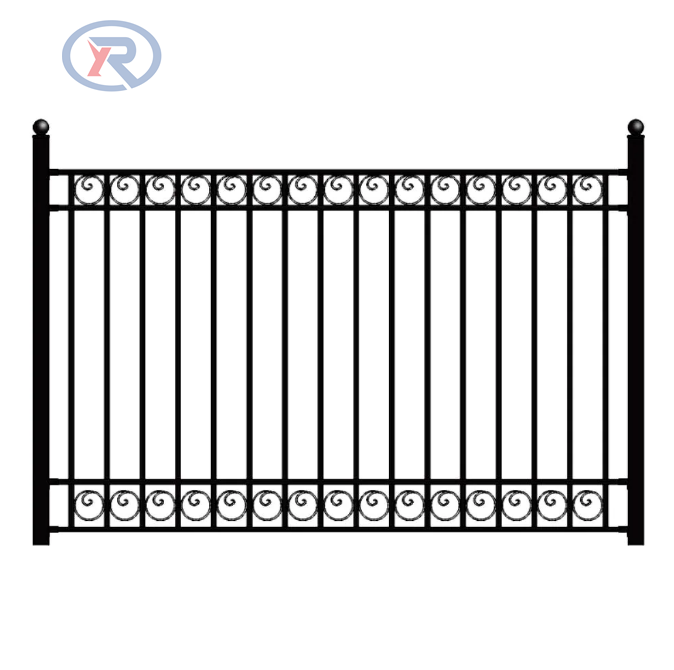 Custom Home Garden Black Metal Decorative Wrought Iron Fence Panels