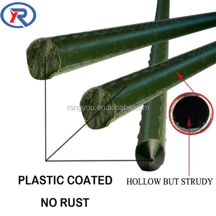 Heavy-duty plastic coated steel pipe tomato support rods plant support piles tomato cages