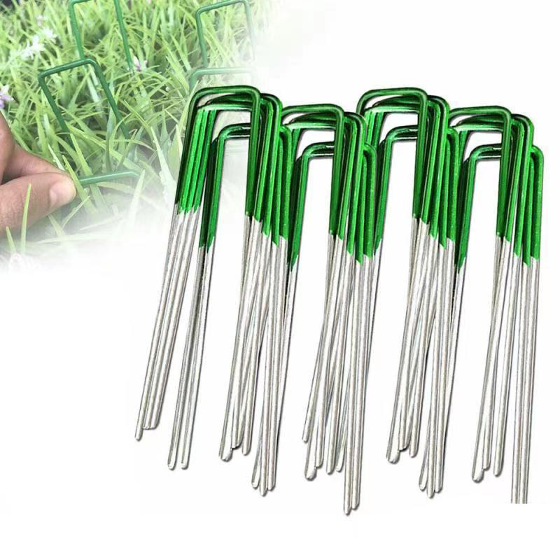 Heavy Duty U Shape Garden Stakes Staple Turf nails Securing Pegs Pins Anti-Rust For Securing Weed