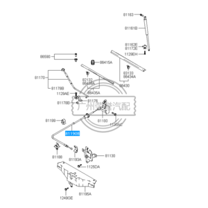 81190-26000Auto Cable Bonnet Cable OEM 81190-2D000, 81190-3D000, 81190-2E000, 81190-26000